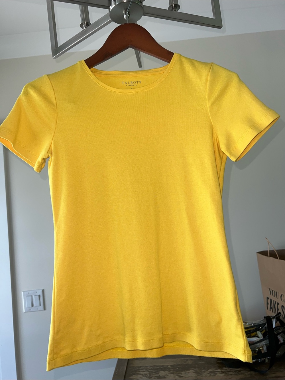 Talbots Bright Yellow Short Sleeve Crewneck Tee